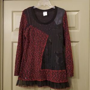 Bali Corp. Black and red goth style sweater
